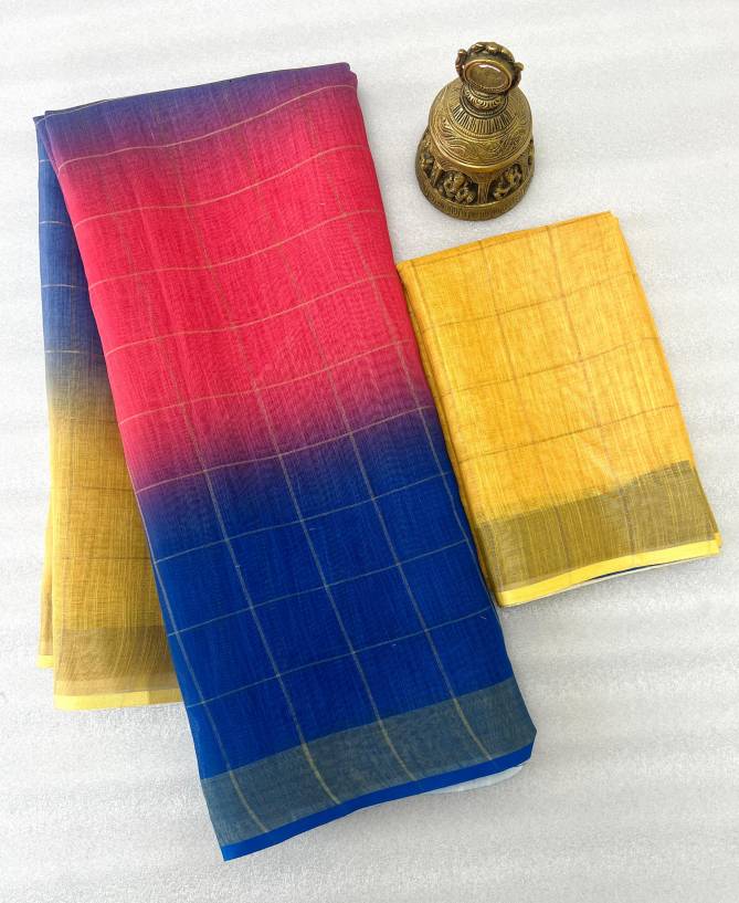 MG 408 Linen With Gold jari Designer Printed Non Catalog Sarees Wholesale Shop In Surat
